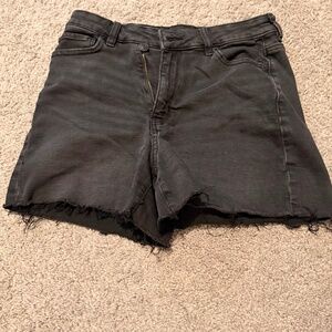 American Eagle Women’s Black Denim High Waisted Shorts Size 4